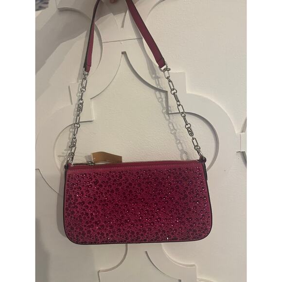 NEW Michael Kors - Mid Chain Pouchette Leather Pink (Ret. $278) - Picture 2 of 6